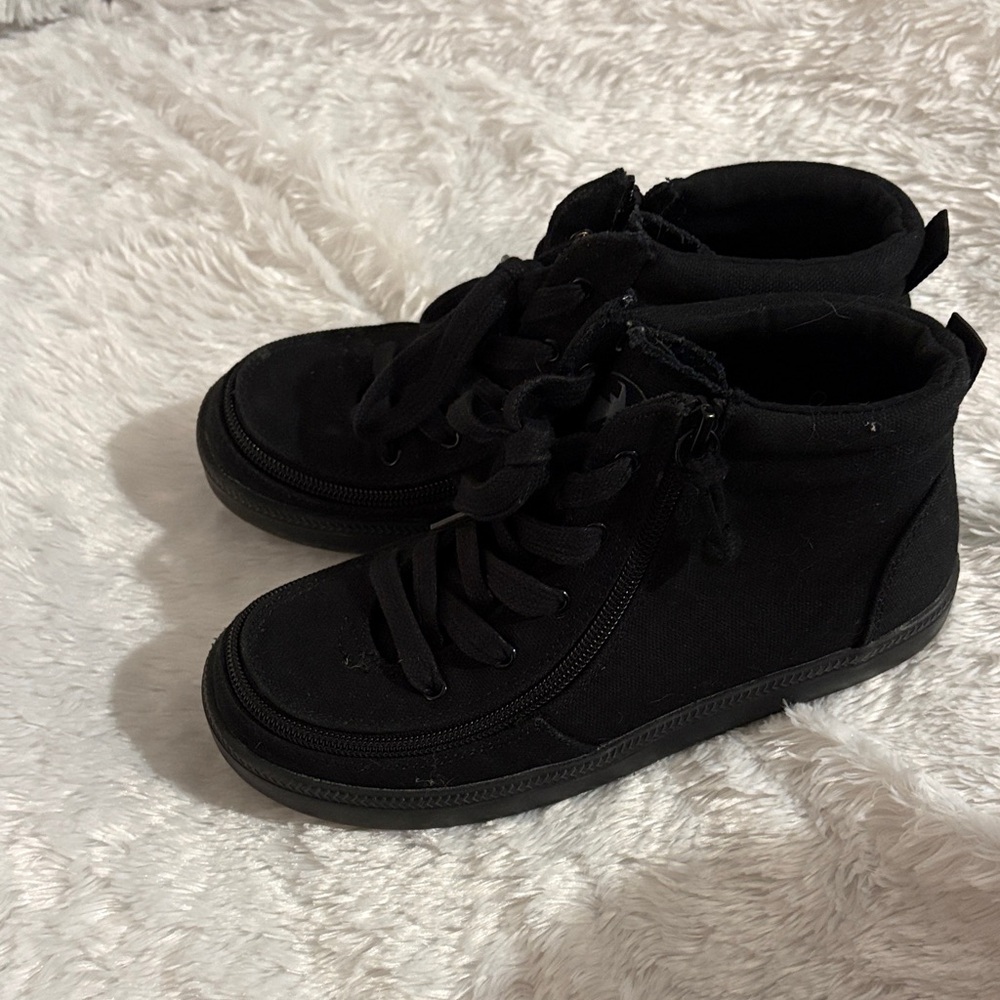Kids Billy Black High-Top Sneakers - Casual Lace-Up/Zipper